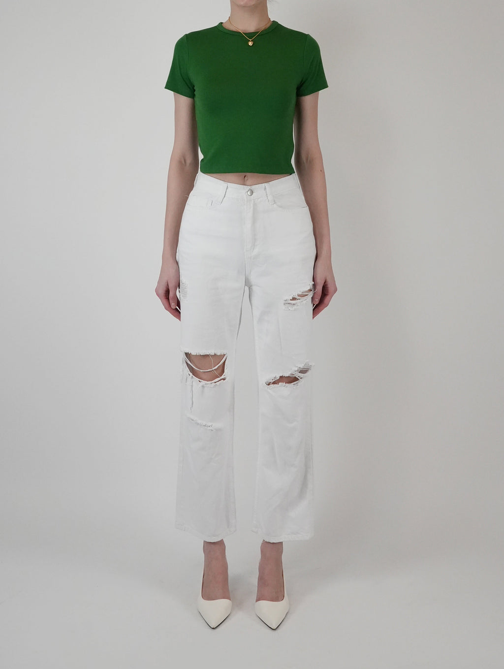 Blanc Destroyed Summer Denim