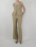 Alex Square Collar Sleeveless Vest Set