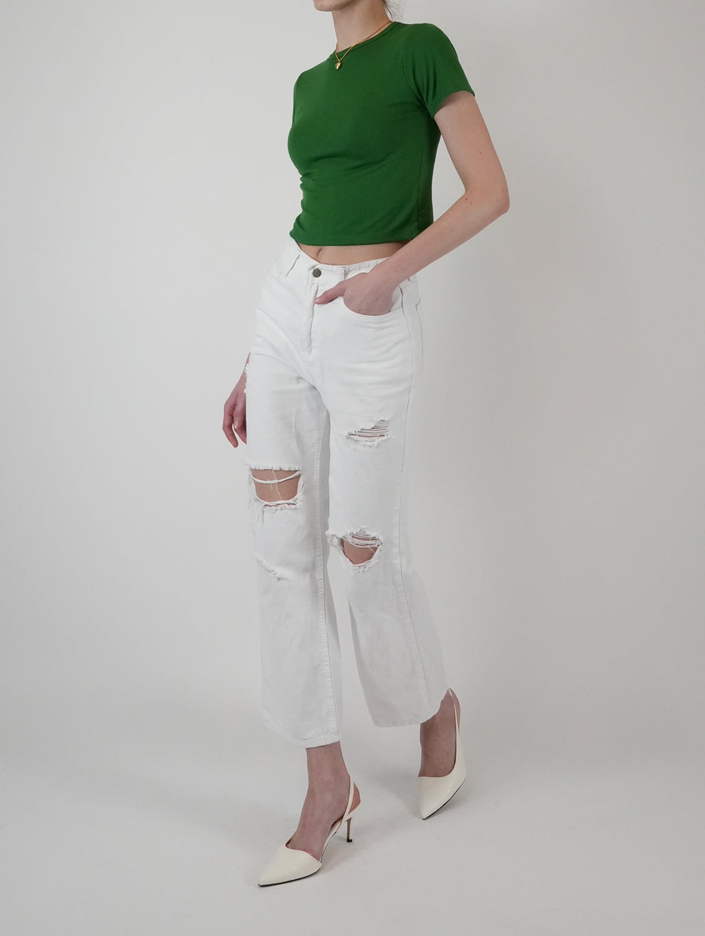 Blanc Destroyed Summer Denim