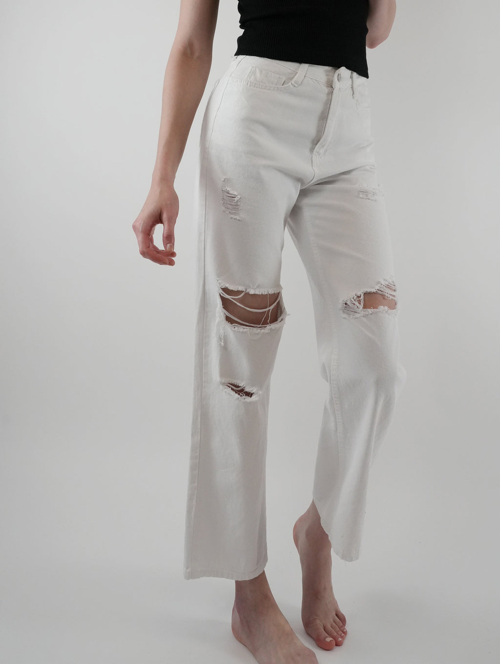 Blanc Destroyed Summer Denim