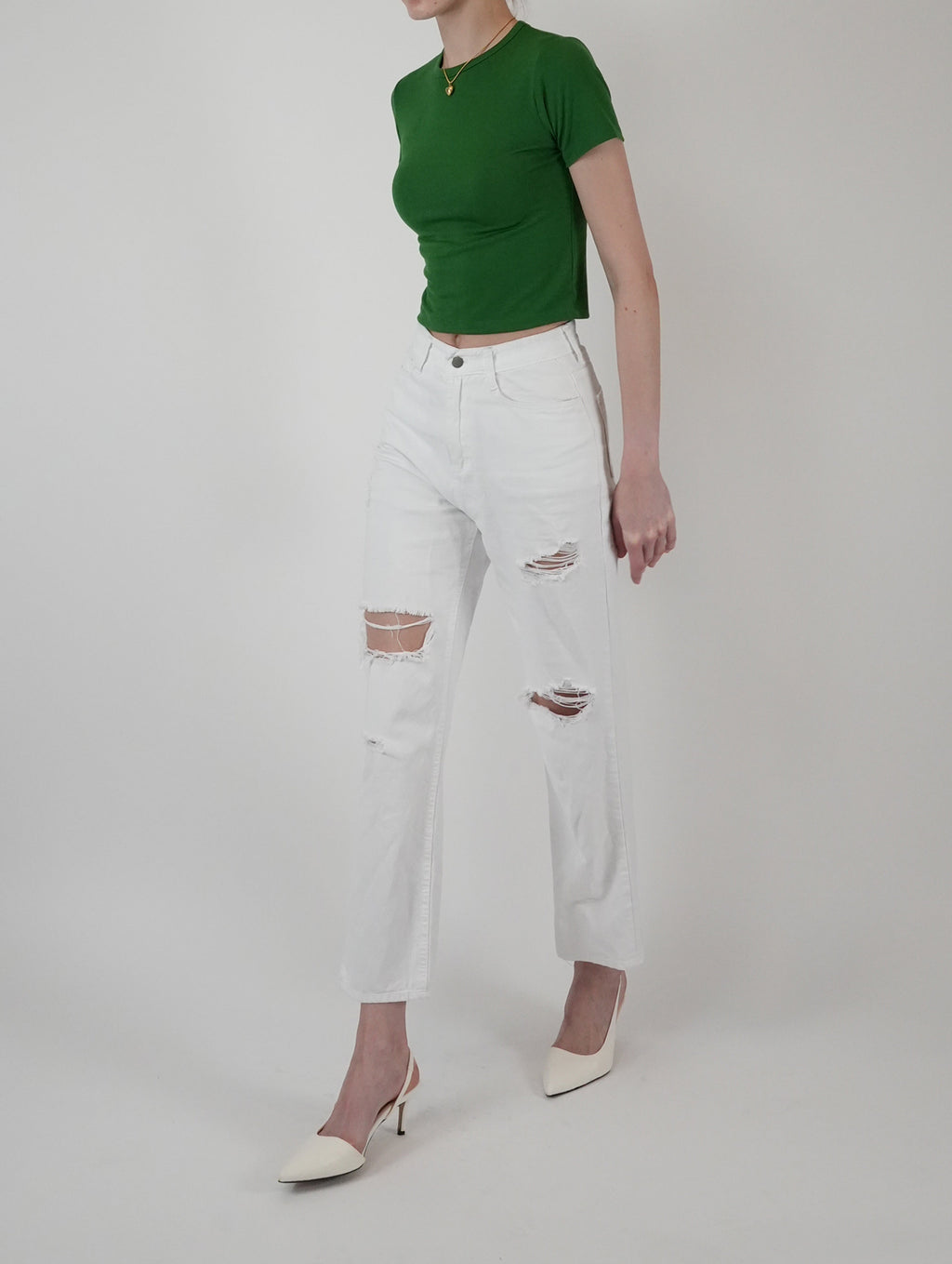Blanc Destroyed Summer Denim