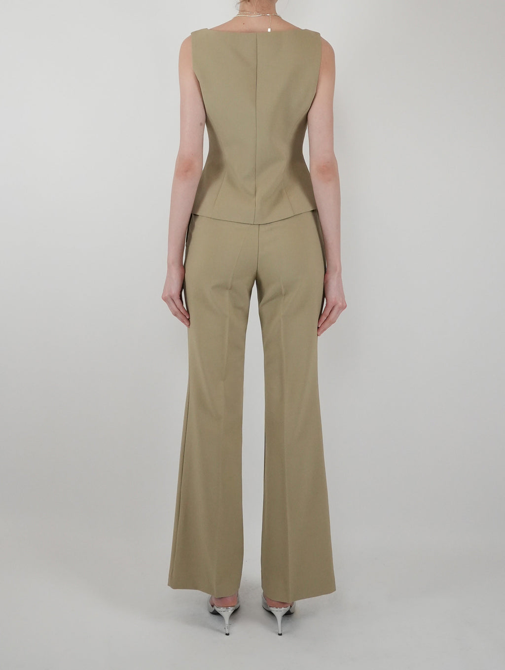 Alex Square Collar Sleeveless Vest Set