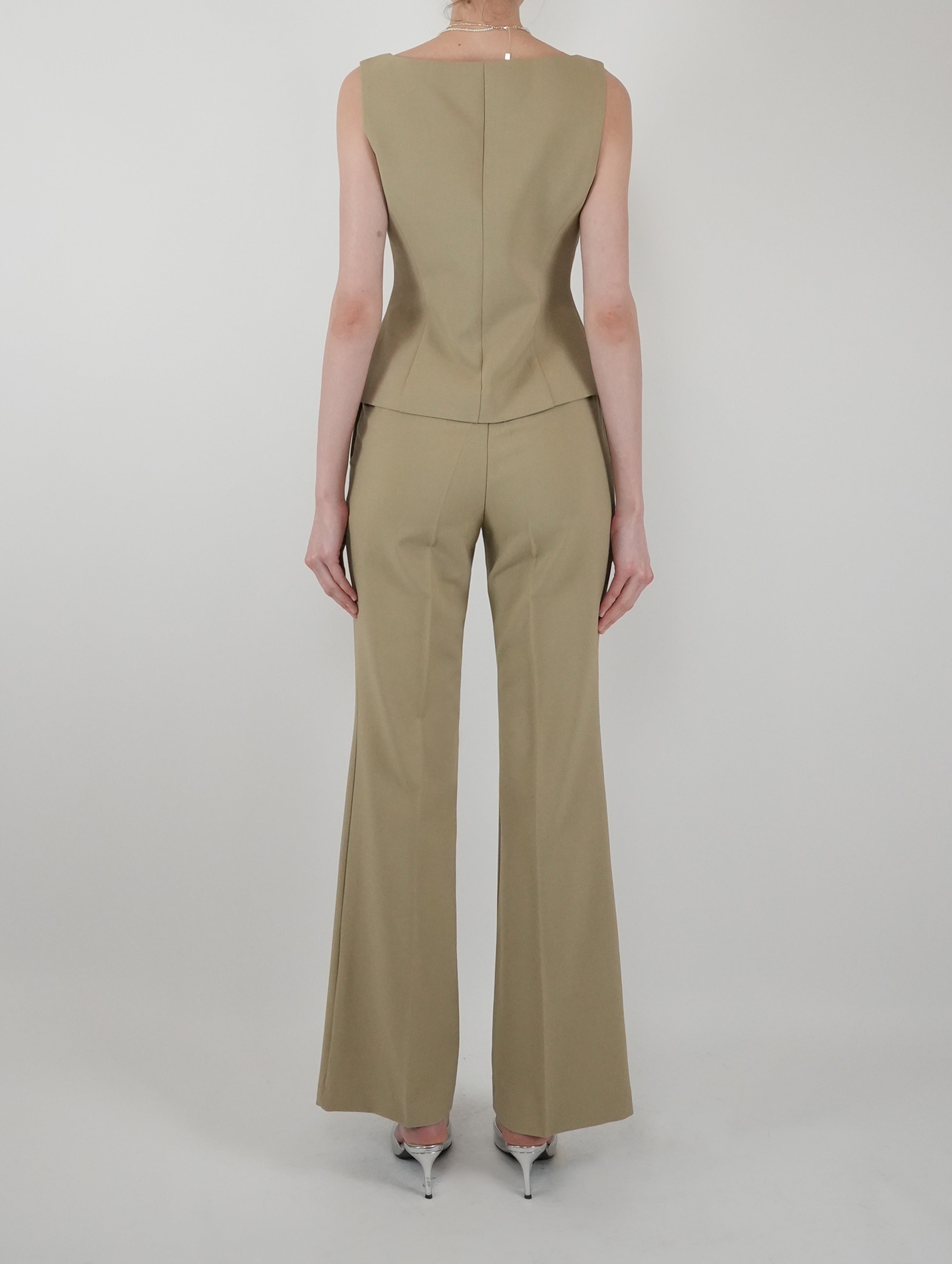 Alex Square Collar Sleeveless Vest Set