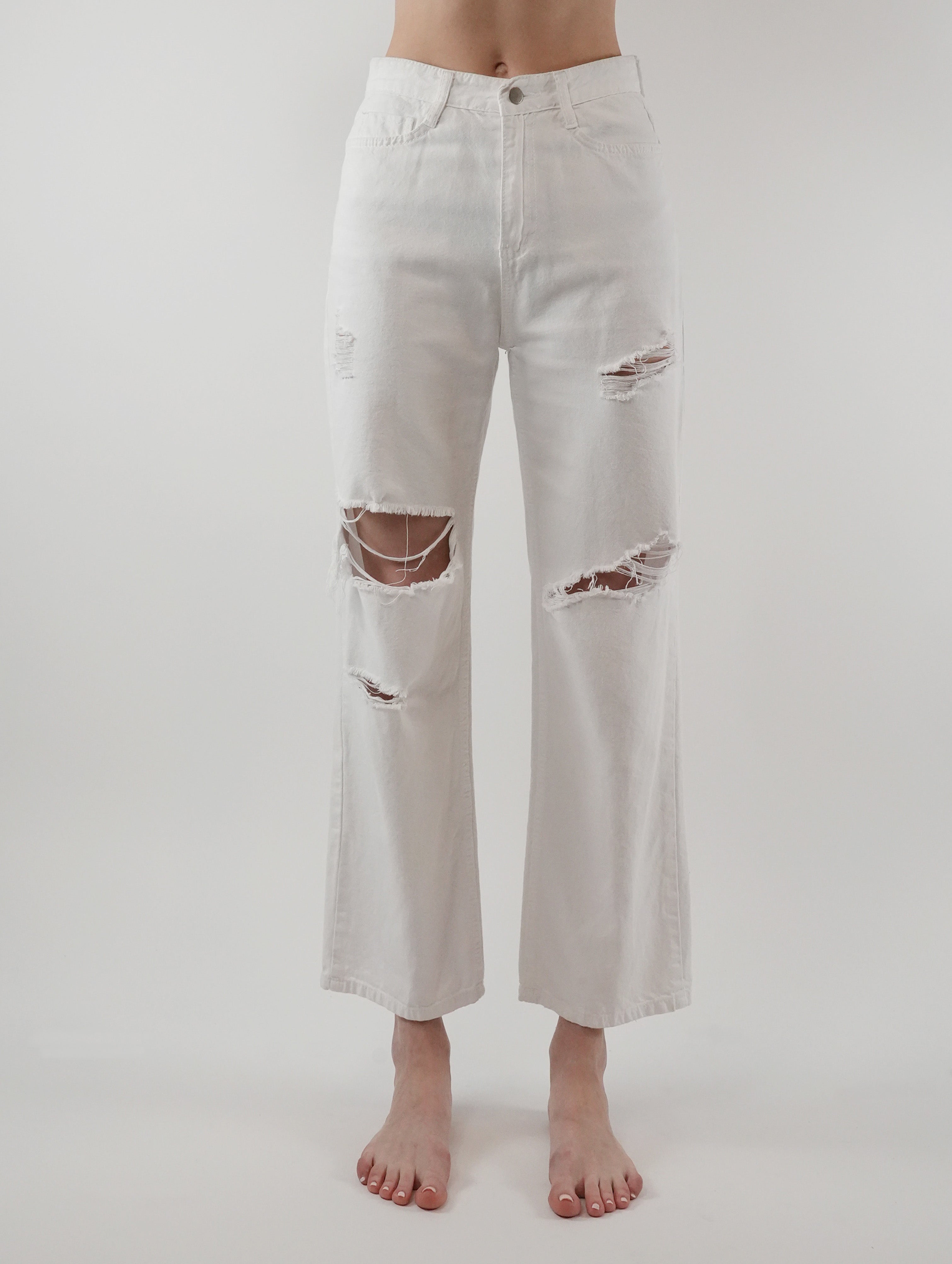Blanc Destroyed Summer Denim