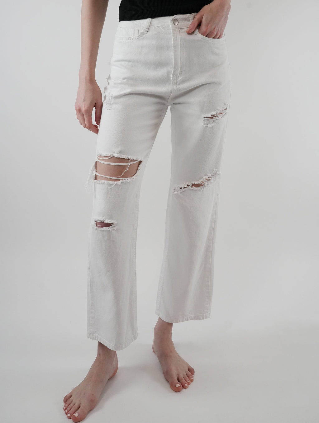Blanc Destroyed Summer Denim