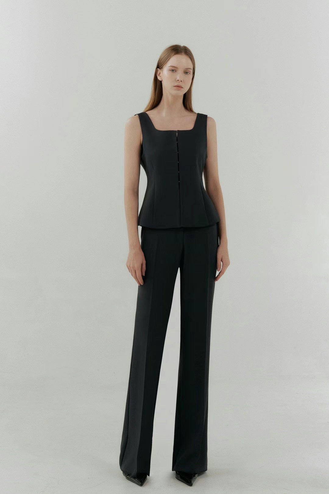 Alex Square Collar Sleeveless Vest Set