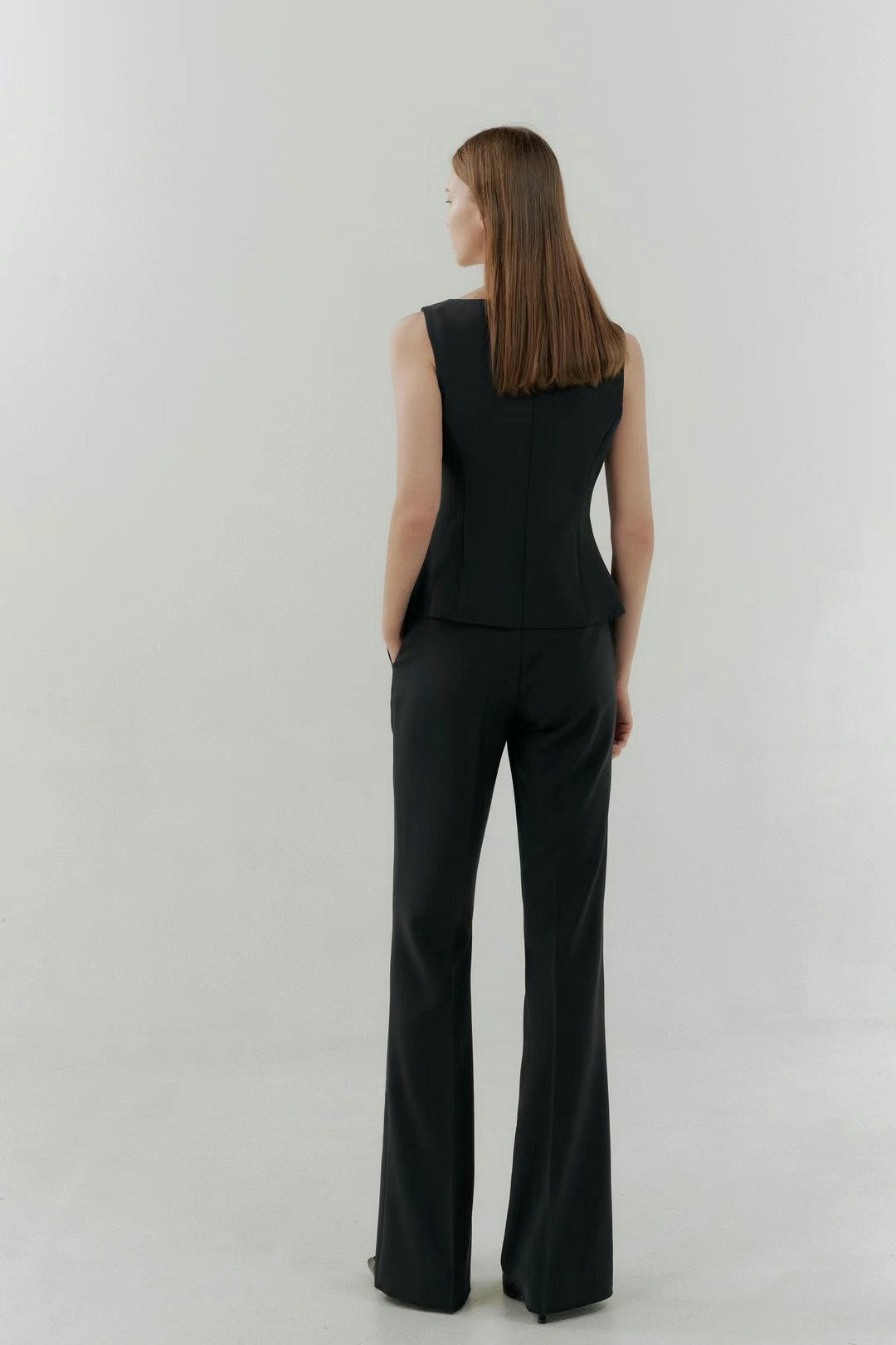 Alex Square Collar Sleeveless Vest Set
