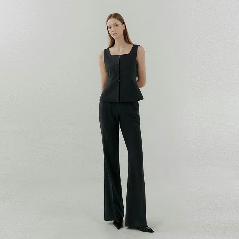 Alex Square Collar Sleeveless Vest Set