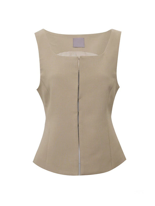 Alex Square Collar Sleeveless Vest Set