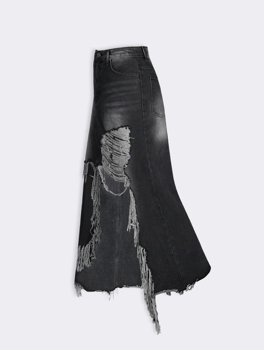 Celia Destroyed Denim Skirt