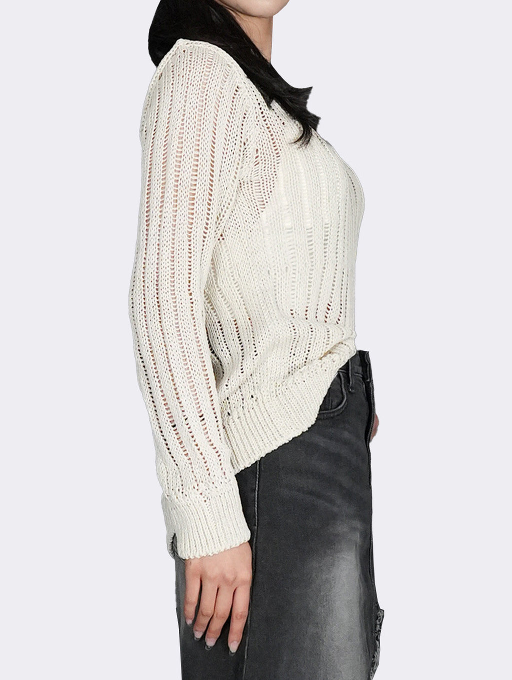 Celia Destroyed Denim Skirt