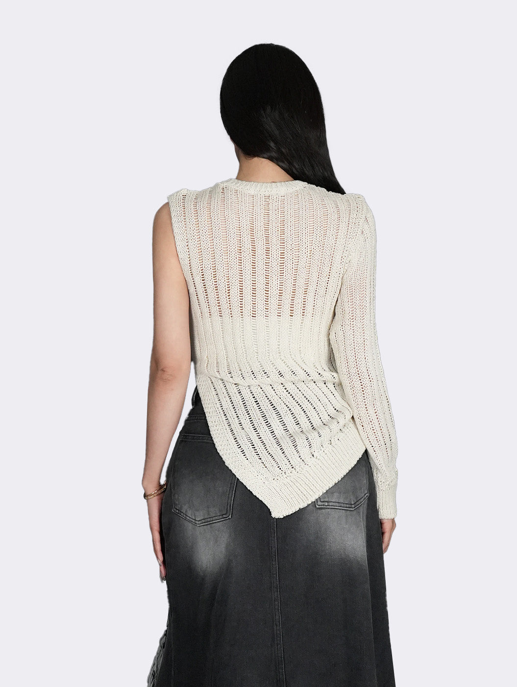 Celia Destroyed Denim Skirt