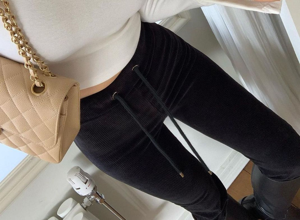 Goldden String Bell Bottom Pants