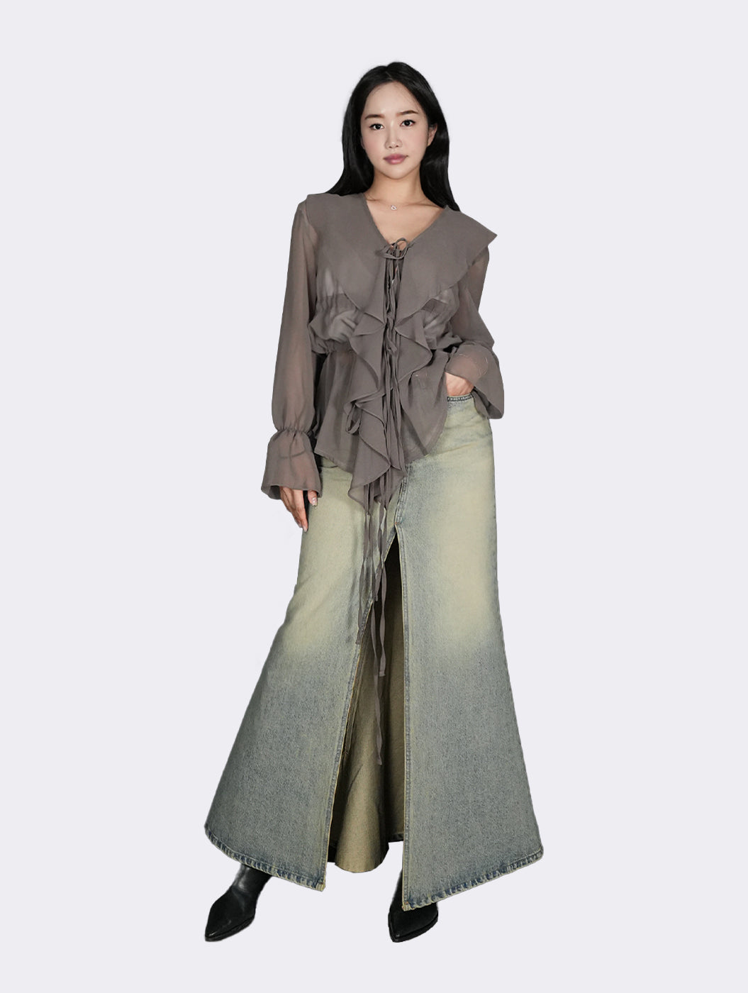 Luce Front Slit Skirt