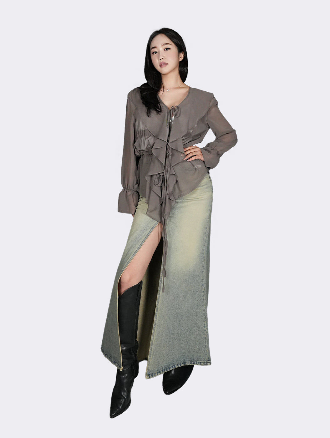 Luce Front Slit Skirt