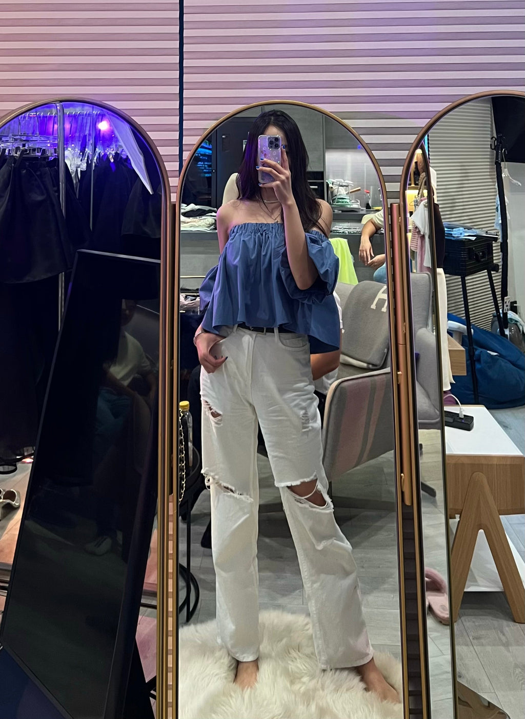 Blanc Destroyed Summer Denim