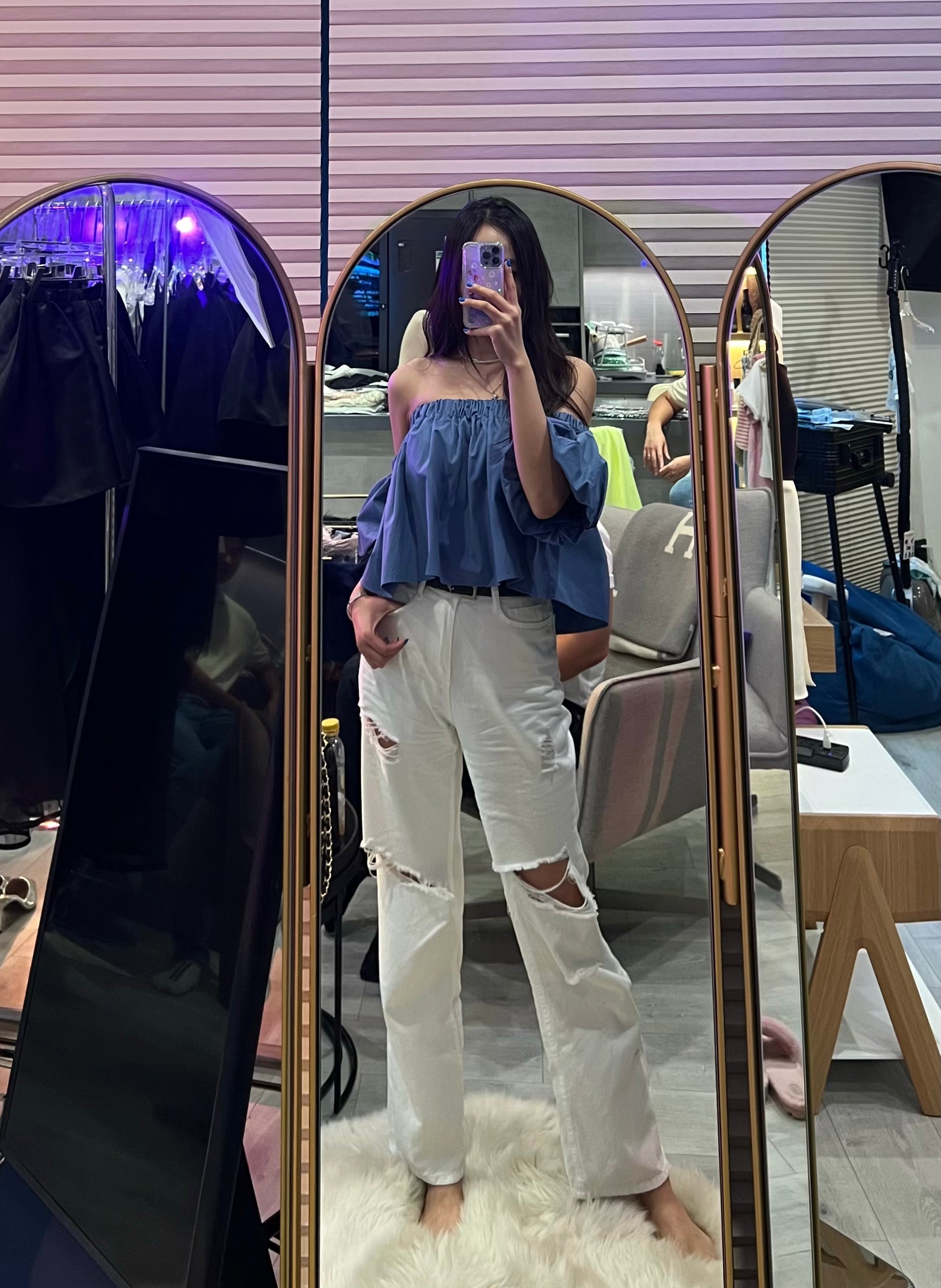 Blanc Destroyed Summer Denim